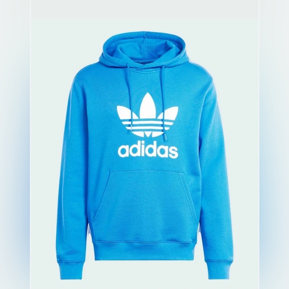 adidas Originals Mens Adicolor Classics Trefoil Hoodie Blue - Medium - Picture 1 of 6